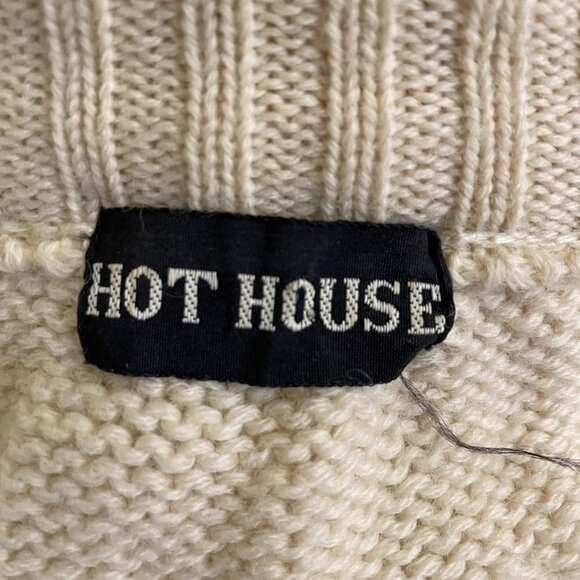 VINTAGE BRITISH OFF WHITE 100% WOOL APPLIQUED SWEATER - Picture 8 of 10